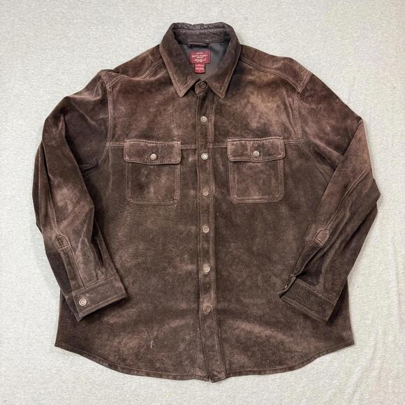 Eddie Bauer Other - Eddie Bauer Seattle Suede Jacket Coat Washable Brown Cabin Western Mens Size Lg